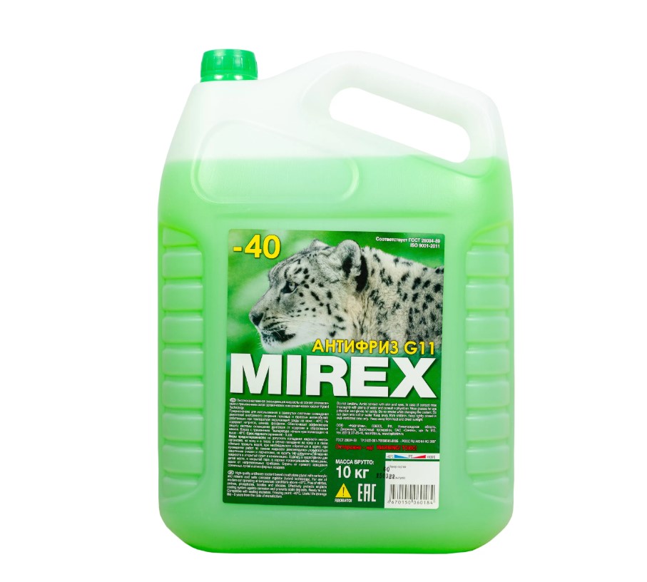 Антифриз -40 MIREX зеленый 10кг ЧК