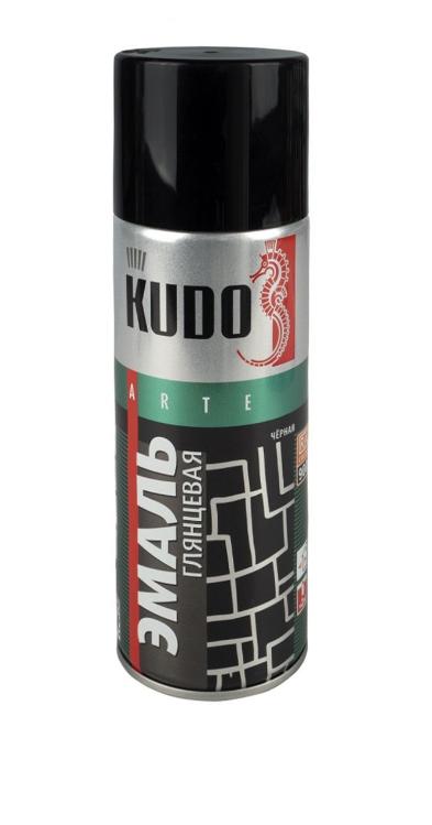 KUDO-1002 Эмаль черная глянцевая 520мл алкидная RAL9005