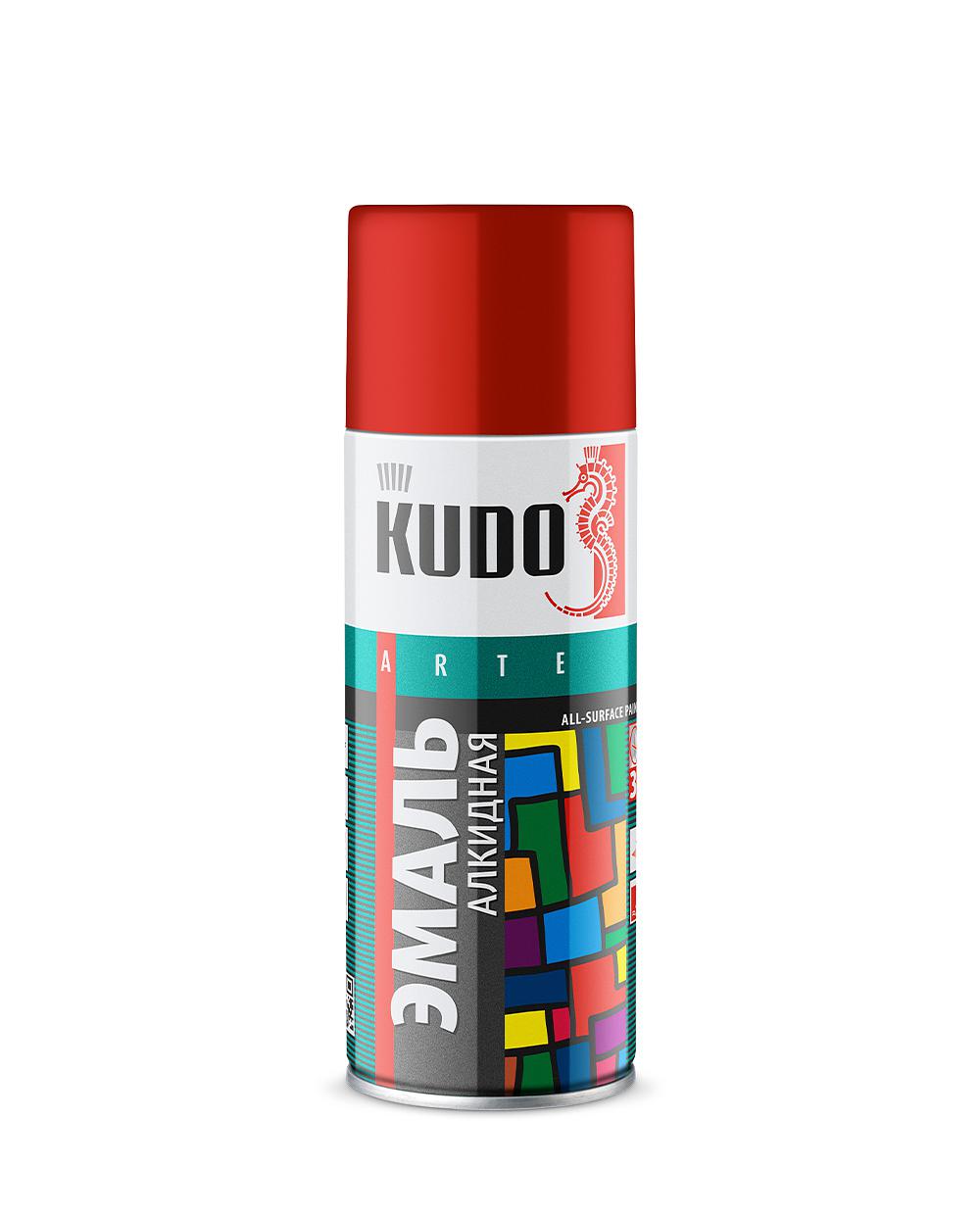 KUDO-1004 Эмаль вишневая 520мл алкидная
