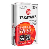 TAKAYAMA 5W30 ILSAC GF-5 API SN 1л жесть синтетическое масло моторное 605042