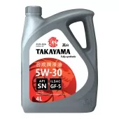 TAKAYAMA 5W30 SN ILSAC GF-5 API SN 4л синтетическое масло моторное пластик 605552