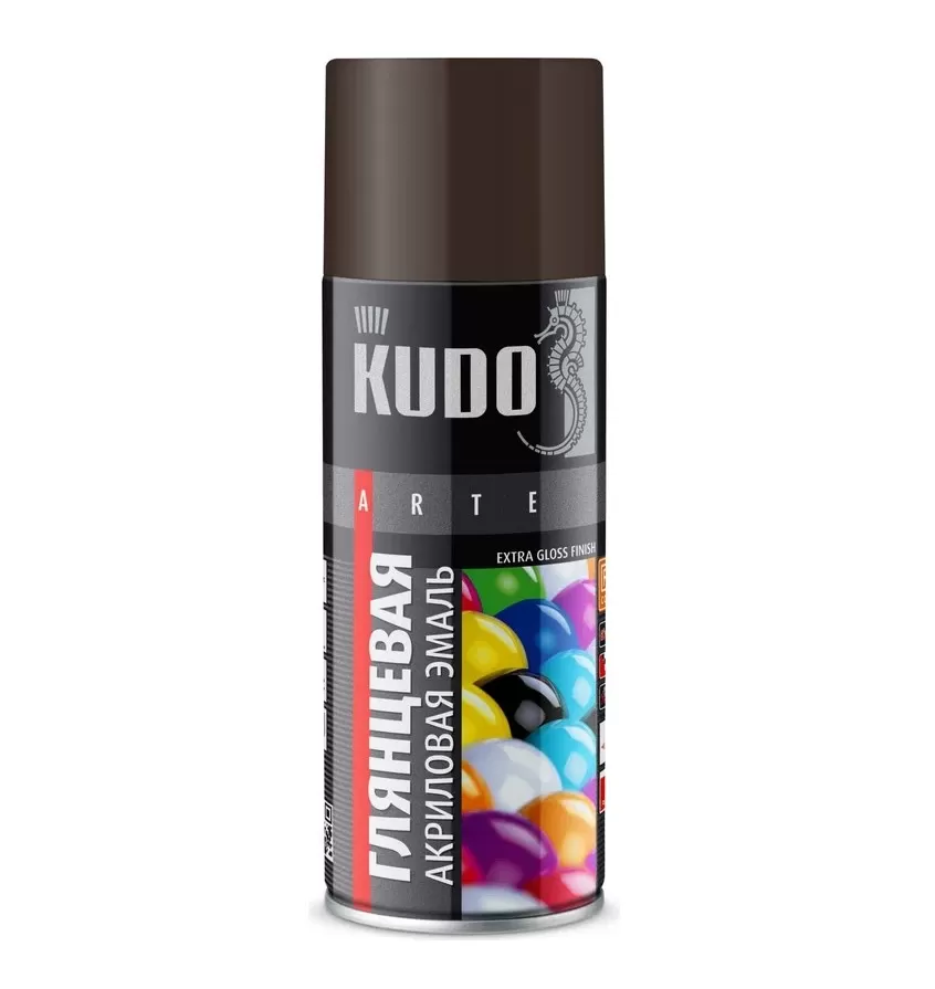 KUDO-A8017 Эмаль коричневая 520мл акрил RAL8017