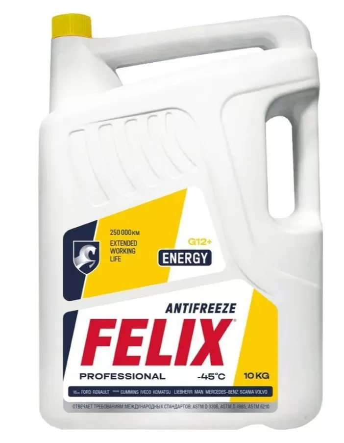 Антифриз FELIX -45 желтый 10кг ENERGY G12+