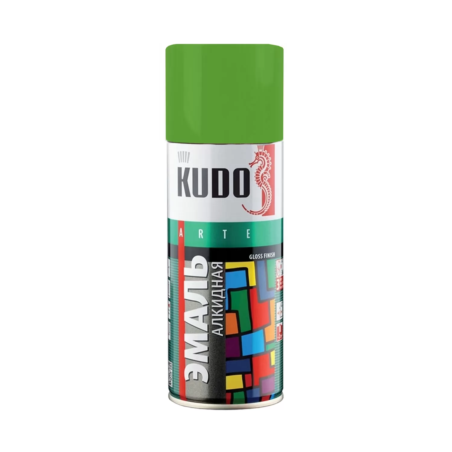 KUDO-10088 Эмаль салатовая 520мл алкидная RAL6018
