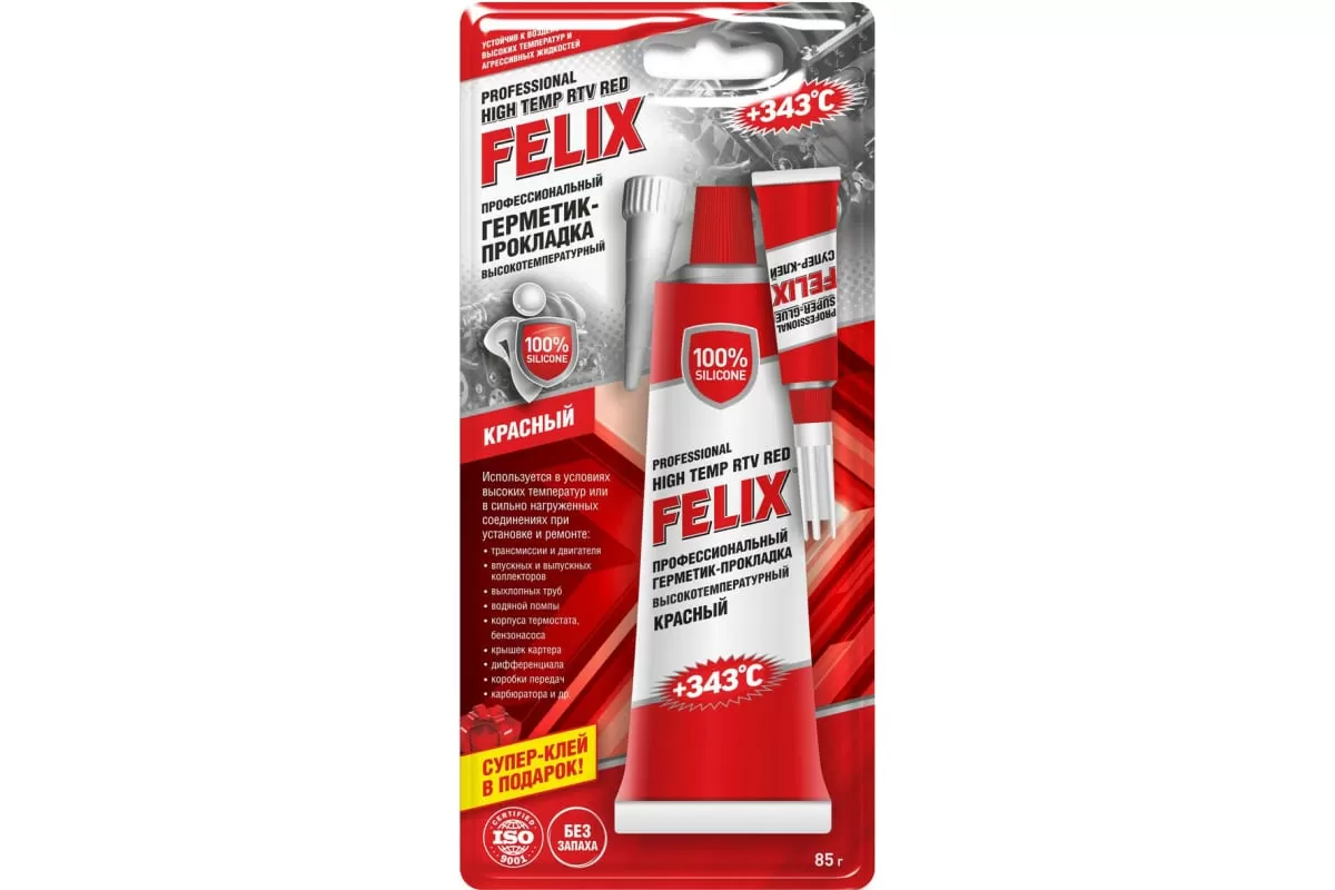 Герметик прокладок профессиональный FELIX красный 85г