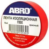 Изолента ABRO красная 19мм*9,1м ET-912-RD