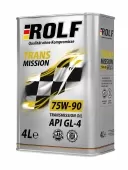 ROLF 75w90 Transmission GL-4 4л полусинтетическое масло трансмиссионное ROLF 75w90 Transmission GL-4 4л полусинтетическое масло трансмиссионное