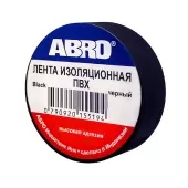 Изолента ABRO черная 25мм*9,1м ET-912-25-10-BLK-RE