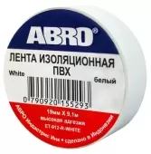 ABRO Изолента белая 19мм*10м ET-912-WH
