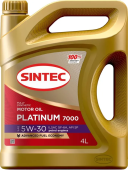 SINTEC PLATINUM 7000 5W30 ILSAC GF-6A SP 4л синтетическое масло моторное 600153